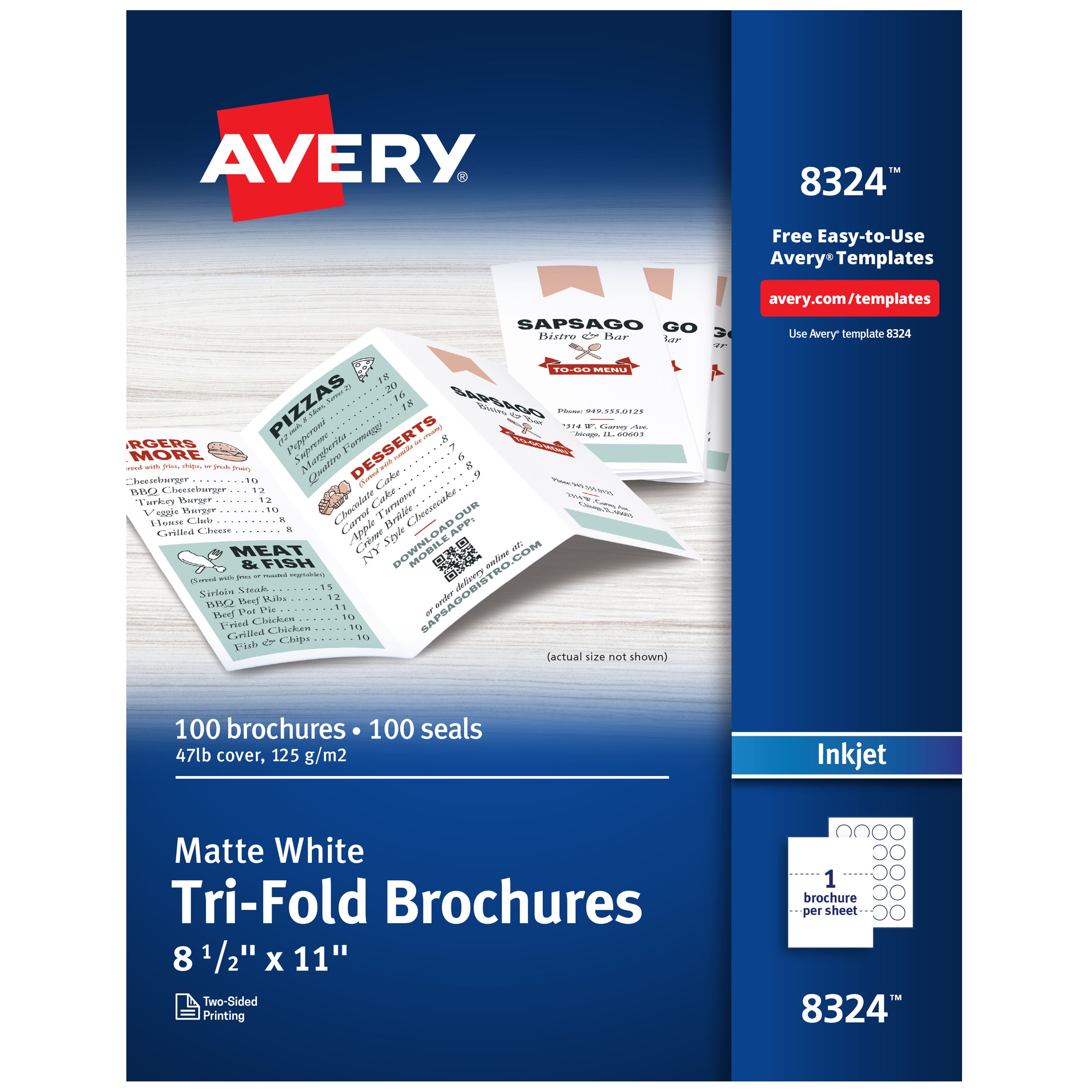 Tri-Fold Brochures with Mailing Seals 8324 | Avery
